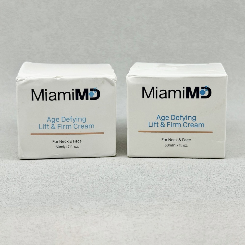 2 PACK MiamiMD Miami MD Age Defying Lift & Firm Cream For Neck And Face NEW